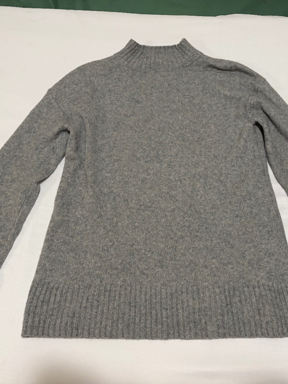 Everlane Cozy Mock Neck Sweater Grey Size Small Organic Cotton Alpaca Blend